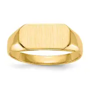14k 12.0x6.5mm Closed Back Childs Signet Ring RS419