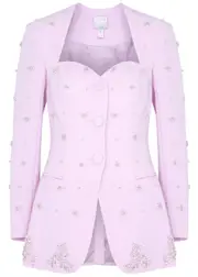 Huishan Zhang Kim Crystal-embellished Blazer - Pink - 14 (UK14 / L) 14 (UK14 / L)