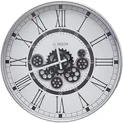 Quartz Wall Clock, Large Industrial Wind Gear Garden Clocks Outdoor Waterproof Iron Ornaments Outside Clock Outdoor Wall Clock