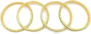Micro Gold Polish Bangles with AD White Stones, Set of 4, Party Wear, 2.4-2.8 Size