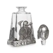 Stunning Pewter Viking Warrior Longboat Glass Crystal Whisky Decanter
