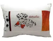 Finished Dalmation Cross Stitch Mini Pillow Puppy Dog Dough Bowl Decor Dalmatian