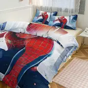 a2566 Cartoon Spiderman Kid Boy Room Decor Size Bedding Set for 3 Piece Bedding with 1 Flat Sheet And 2 Pillowcases Twin jfr2566