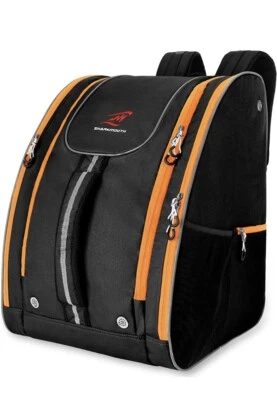 SHARKMOUTH 55L Backpack Waterproof Ski Boot Bag Snowboard Boot Black/Orang NWT