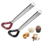 1pc Egg Whisk Kitchen Stainless Steel Hand Mini Small Flat Sauce &Dressing Whisk
