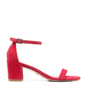 One word with thick high-heeled sandals 35,36,36.5,35.5 Red