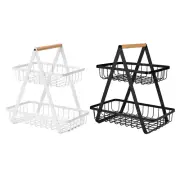 Portable Metal Iron Bread Basket Fruit Bowl Vegetable Holder Basket Rack