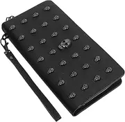 [HAPINARY] Women Skull PU Long Wallet with Wristlet Purse for Ladies for Daily Use and Travel Elegant Gothic Design for Women Handbags and Wallets