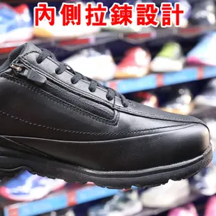 Mizuno B1GC-220309 黑色 超寬楦 全皮質健走鞋(內側拉鍊設計)【上班、止滑、好穿】278M