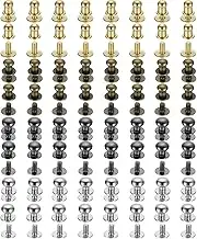 uxcell 5/6/8/9mm Ball Head Stud Rivets Screw Back, 64Pack Round Head Button Nipple Rivet for DIY Leather Craft Handbag Belt, Multicolor