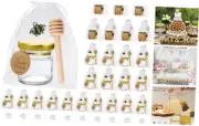 36 Pack 1.5 oz Mini Glass Honey Jars with Wood Dipper - Small Glass Favor Jars