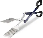 BBQCroc 89902-B 3 in 1 Outdoor Grill Barbecue Tool with 18 Inch Extra Light Aluminum Alloy Tongs, Spatula, and Grill Scraper, Blue