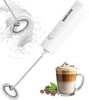 [BIBECARE] Milk Frother Handheld Powerful Mixer Mini Hand Blender for Perfect Lattes, Cappuccinos & More – Portable Frother Maker with Stainless Steel Whisk for Hot Chocolate, Coffee Creamer, and Matcha