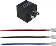 VGOL LED Flasher Relay 12V 3 Pin Adjustable Indicator Relay LED Electronic Flasher Unit with Cable for Motorcycle Car LED Turn Signal Light Bulbs