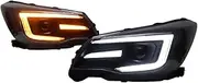 Car Lights Compatible for Subaru Forester Headlight 2013-2018 LED Front Lamps Daytime Running Lights Dynamic Turn Signals Car Accessories(For Original Xenon)