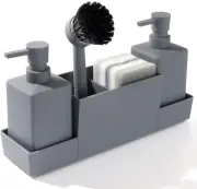 Kitchen Soap Dispenser with Sponge Holder Set for Sink Caddy, Hand Soap and Dish