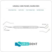 GINGIVAL CORD PACKER 2.0 - 2.5mm DENTAL INSTRUMENTS * ROUND ENDS SERRATED *
