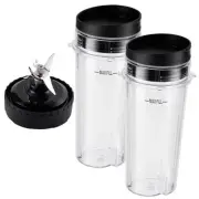 5-piece Ninja Blender Cups Replacement Single Serve 16oz Cups with Sip & Seal
