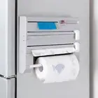 6-in-1 Cling Film and Kitchen Foil Dispenser, Paper Towel Holder, Plastic Wrap