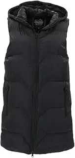 [FIL] Women's Hooded Sleeveless Puffer Vest Puffy Fleece Lined long Zipped Jacket