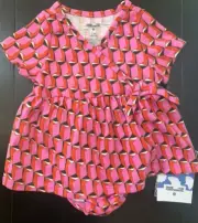 Baby Diane Von Furstenburg x Target Pink Geometric Wrap Dress W/bottom 6-9 M