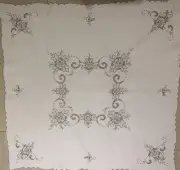 Linen Embroidered Tablecloth From France
