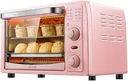 Toaster Oven Mini Oven Home Desktop Multi-Function Baking 13L Large Capacity 1050W 30-230° Temperature Control 60 Minutes Timer Tempered Glass Door Easy to Clean Pink Halogen ovens/13350
