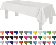 White Plastic Table Cloth Disposable (6 Pk) 54In X 108In Plastic Tablecloths for