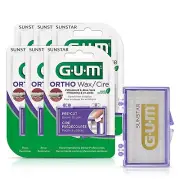 LOT OF 6 - GUM Ortho Wax / Cire Pre W/ Vitamine E- Cut Lot of -NEW