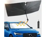 Car Front Windshield Sunshade Umbrella Foldable Umbrella Reflective Sunshade for Car Front Window Block UV Rays Heat Keep Vehicle Cool,Full Cover Sun Shade