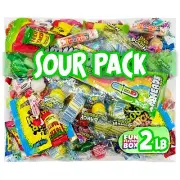 Sour Bulk Candy 32 oz Variety Pack Party Mix Individual Wrapped Fun Size Candies