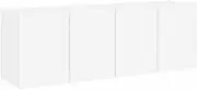 'vidaXL Wall-Mounted TV Cabinets - Set of 2, Practical Design, Engineered Wood, Ample Storage, Space-Saving, Assembly Required, White