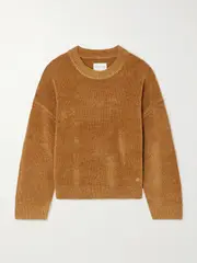 [Loulou de Saison] Loulou de Saison - Rava Silk-chenille Sweater - Light brown - small small Brown