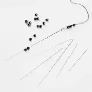 30pcs Stainless Steel Beading Needles Beads Threading String Pins Jewelry Making