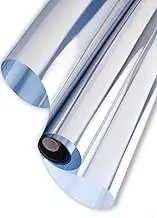 Premium Silver Daytime Privacy Window Film - Non-Adhesive Reflective Mirror Tint for Home and Office - Sun Blocking Glass Film - Size: 23.6x39.4 inches