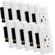4.8A TypeC USB Outlet Quick Charge 3.0 with Smart Chip 15 Amp TR Receptacle × 10