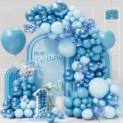 Bonropin 152pcs Blue Balloon Arch Garland Kit with Different Size Metallic Macar