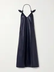[LOEWE] LOEWE - Flamenco Open-back Knotted Leather Dress - Navy - FR 40 FR 40 Blue