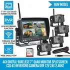 Digital Wireless DVR 64GB 7" Quad Splitscreen Monitor 4x AHD IR Reversing Camera