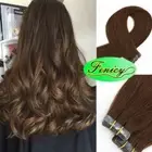 Pu Skin Weft Human hair Extensions Invisible Tape In Remy Brazilian Hair 16"-26"