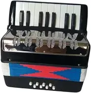 Ｓｉｍｈｏａ 17 Keys 8 Bass Piano Accordion Educational Development with Straps Hand Piano Accordion for Birthday Gift Children Beginner, Black