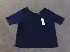 Lauren Ralph Lauren top womens 3X blue pullover v-neck stretch rayon $65