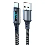 120W 6A Digital Display Type-C/USB to Type-C Fast Charging Data Transmission Cord Line 1M/2M Long For Apple15 For Xiaomi