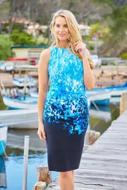 Abstract Ruched Drape Dress--VER-ROSIEPBJ