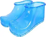 Massage Foot Bath Shoes Portable 1 Pair of Foot Soaker Shoes Foot Soak Tub PVC Pedicure Foot Spa Shoes for Thermal Massage to Promote Blood Circulation-Blue
