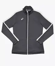 ASICS Medium Womens Team Tricot Warm Up Jacket Team Steel Grey / Team White NWT
