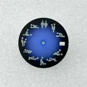 For NH35A/4R35 Watch Movement 28.5mm Pattern Red / Blue Watch Dial
