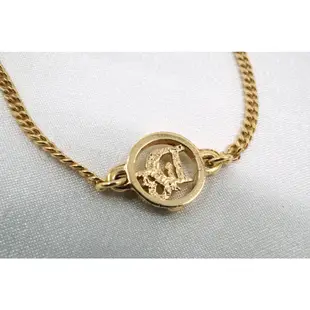 二手現貨 Christian Dior 迪奧 復古 鏈條手鍊 標誌 金色 7064j 日本出貨