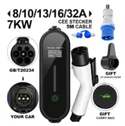 Electric Car Charger Type 2 32A 16A Charger Type 1 EV Charger Portable Electric Vehicle Charging Cable GBT for Tesla BYD GBT 7 KW 32A