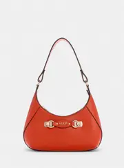 GUESS Red Mimina Top Zip Shoulder Bag